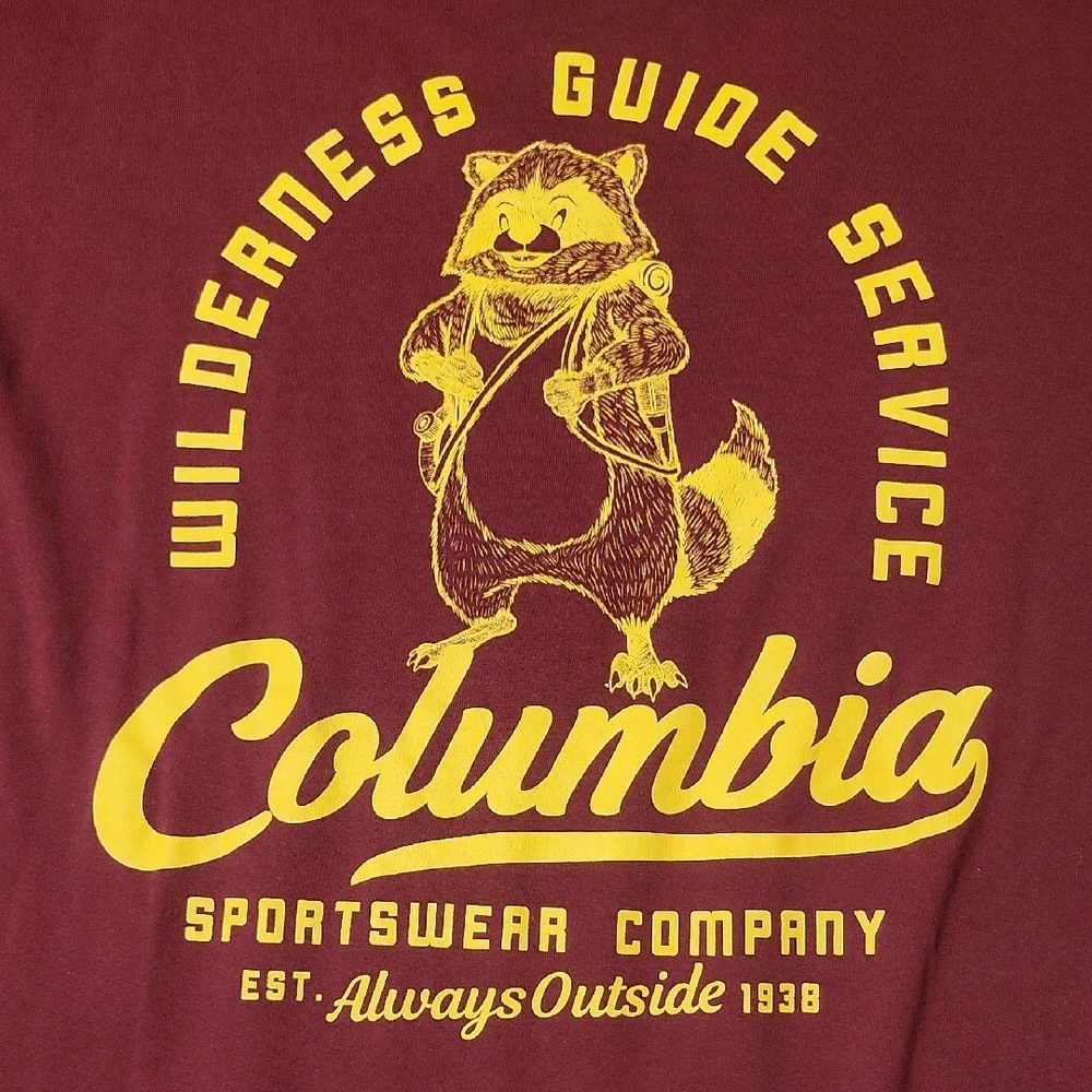 Columbia Maroon Short Sleeve Tee Soft Comfortable Casual - Picture 5 of 5